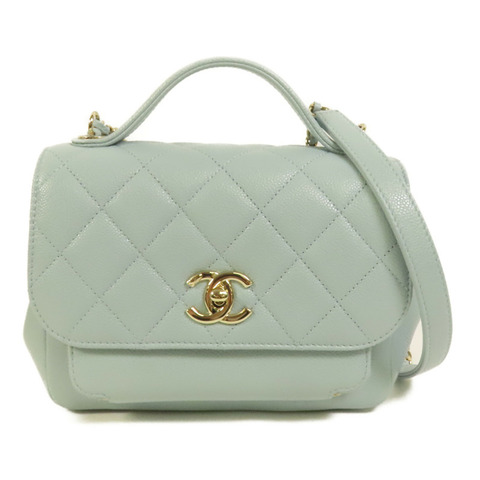 CHANEL 牛皮皮革Business Affinity Small金扣鏈帶手挽肩背兩用袋