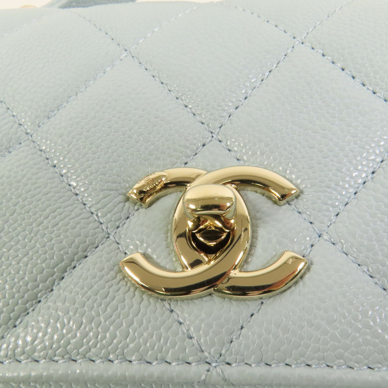 CHANEL 牛皮皮革Business Affinity Small金扣鏈帶手挽肩背兩用袋-6