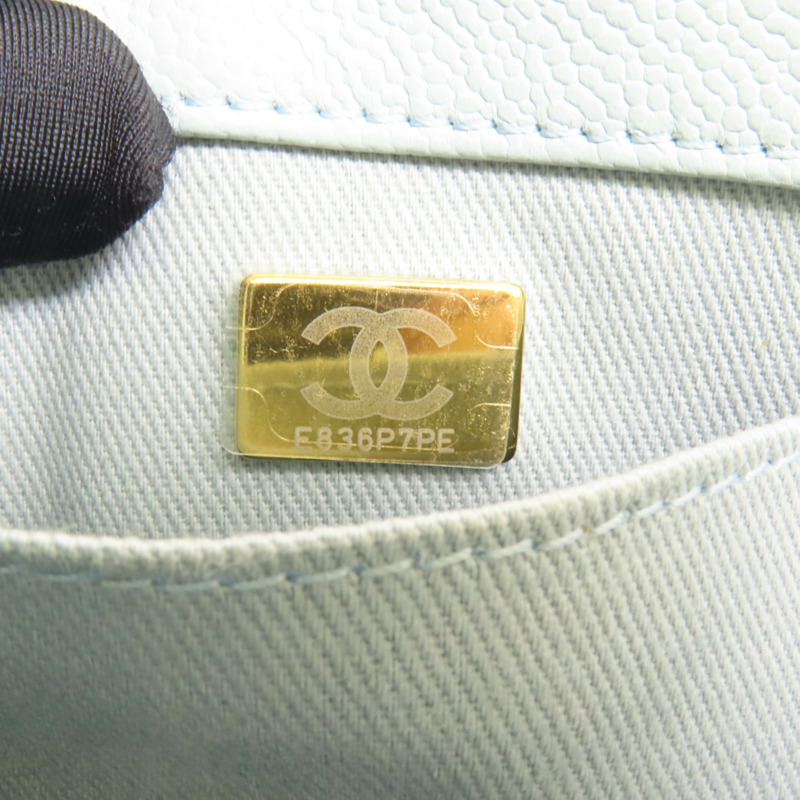 CHANEL 牛皮皮革Business Affinity Small金扣鏈帶手挽肩背兩用袋-8