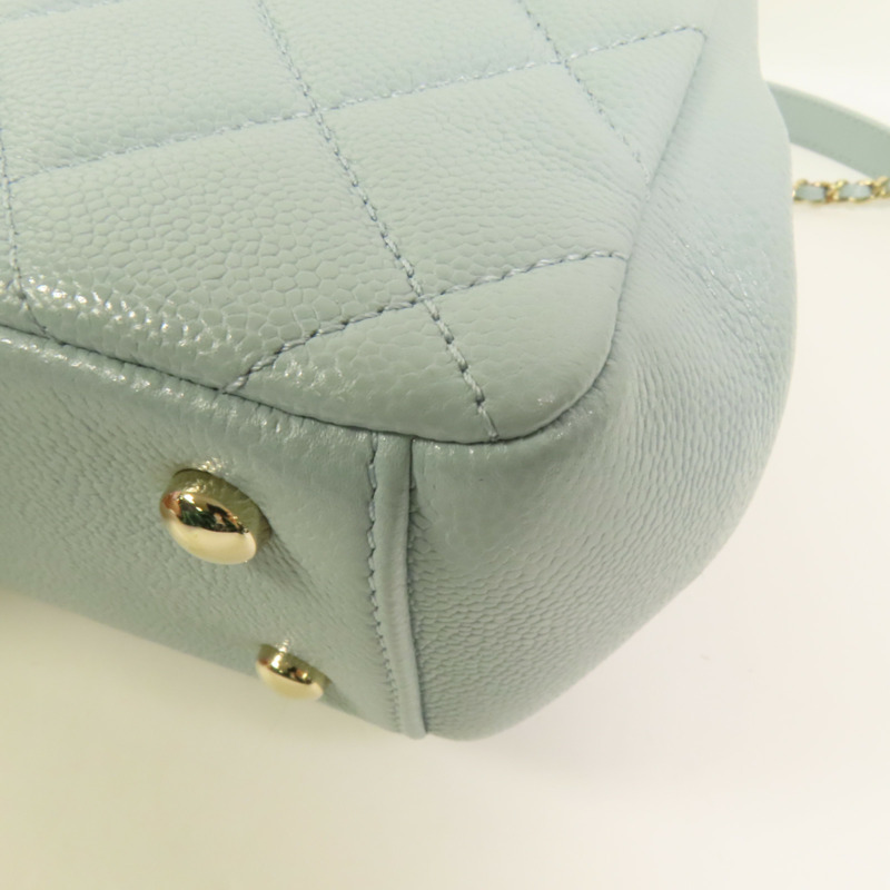 CHANEL 牛皮皮革Business Affinity Small金扣鏈帶手挽肩背兩用袋-12