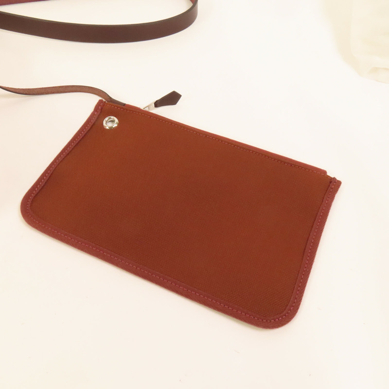 HERMES 帆布Herbag PM銀扣手挽肩背兩用袋Brique-7