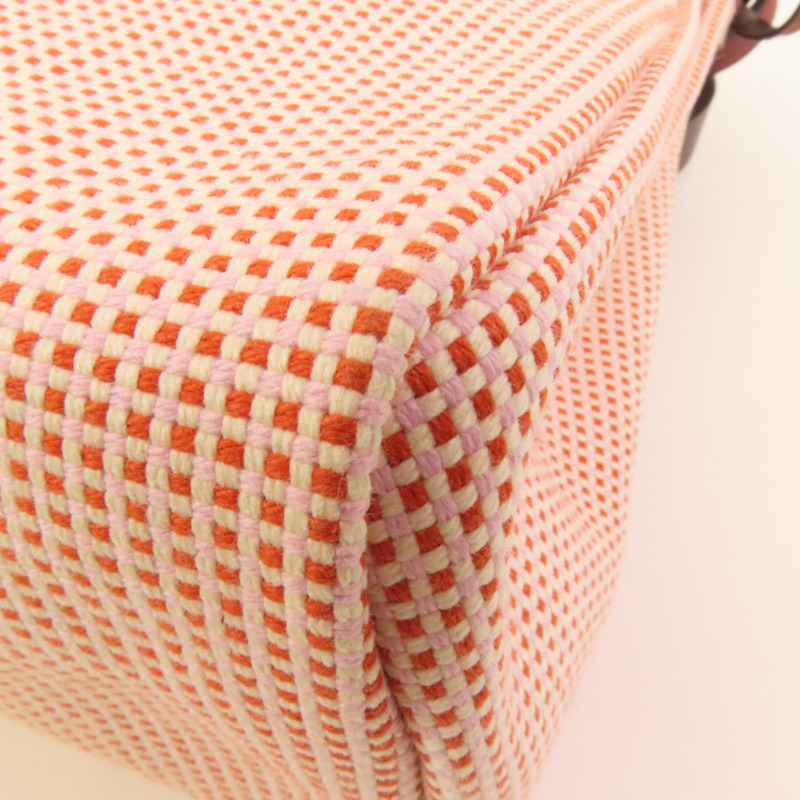 HERMES 帆布Herbag PM銀扣手挽肩背兩用袋Brique-12