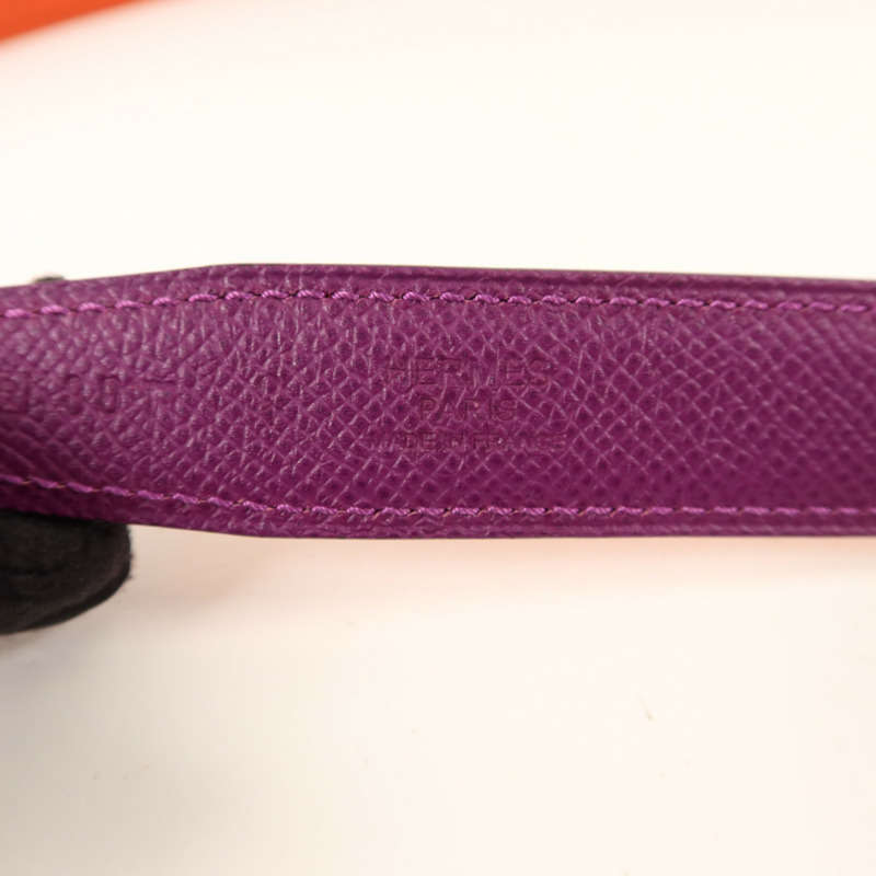 HERMES Epsom皮革H Belt金扣皮帶Anemone/Capucine-6