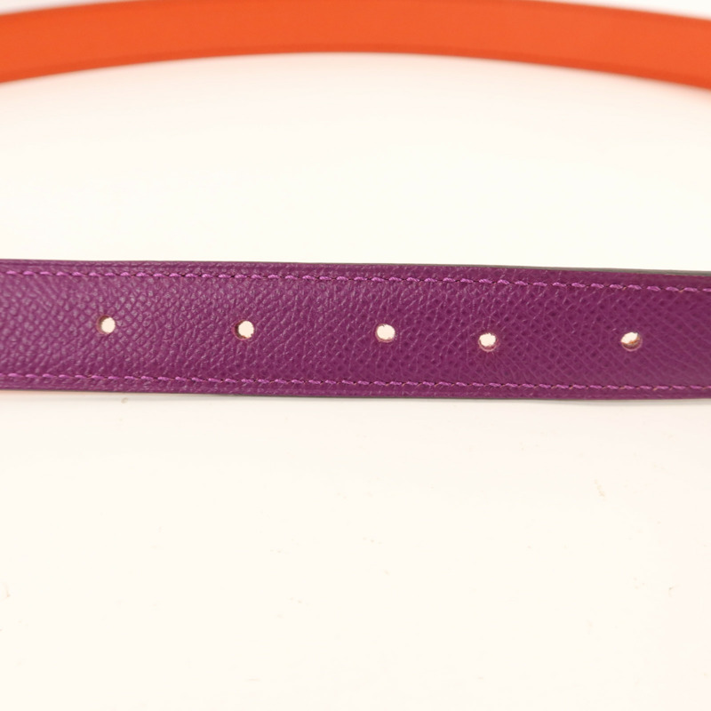 HERMES Epsom皮革H Belt金扣皮帶Anemone/Capucine-7