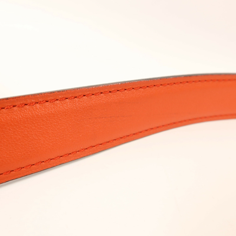 HERMES Epsom皮革H Belt金扣皮帶Anemone/Capucine-9