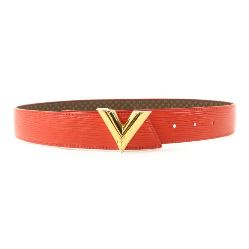 LOUIS VUITTON Epi Belt金扣皮帶-1