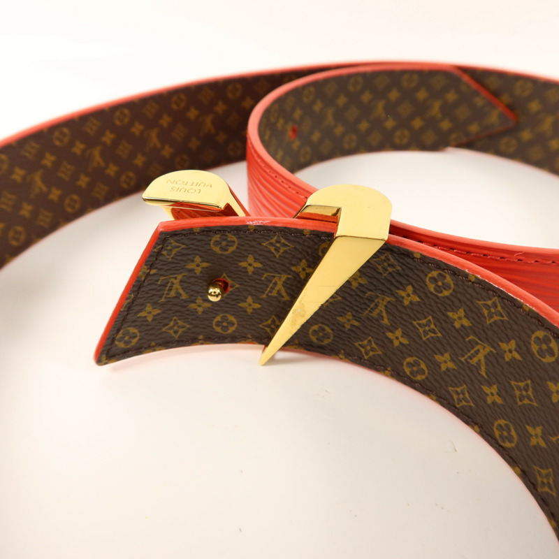 LOUIS VUITTON Epi Belt金扣皮帶-4