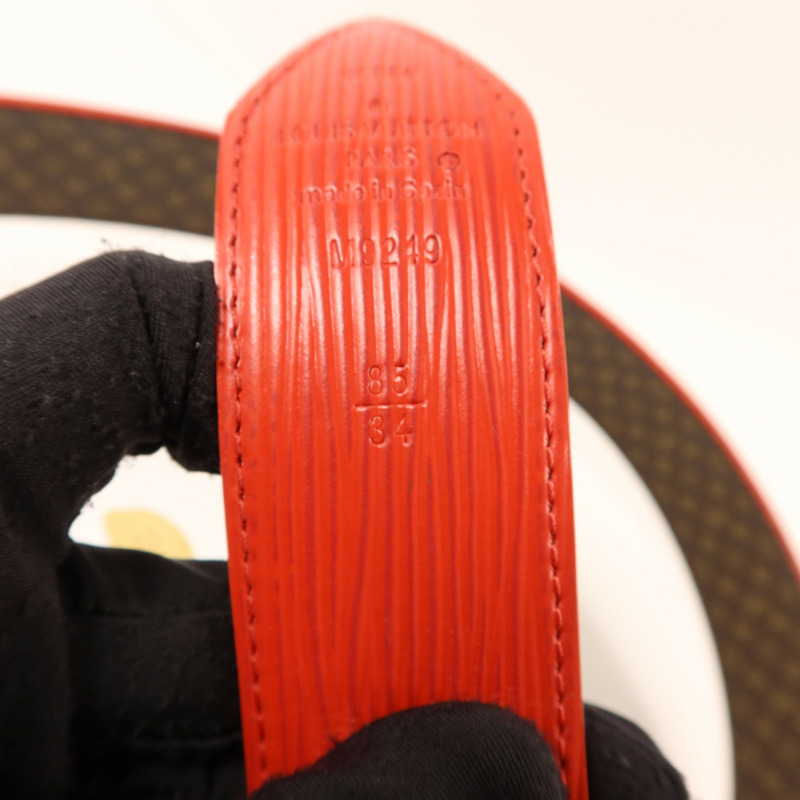 LOUIS VUITTON Epi Belt金扣皮帶-5
