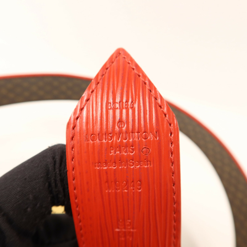 LOUIS VUITTON Epi Belt金扣皮帶-6