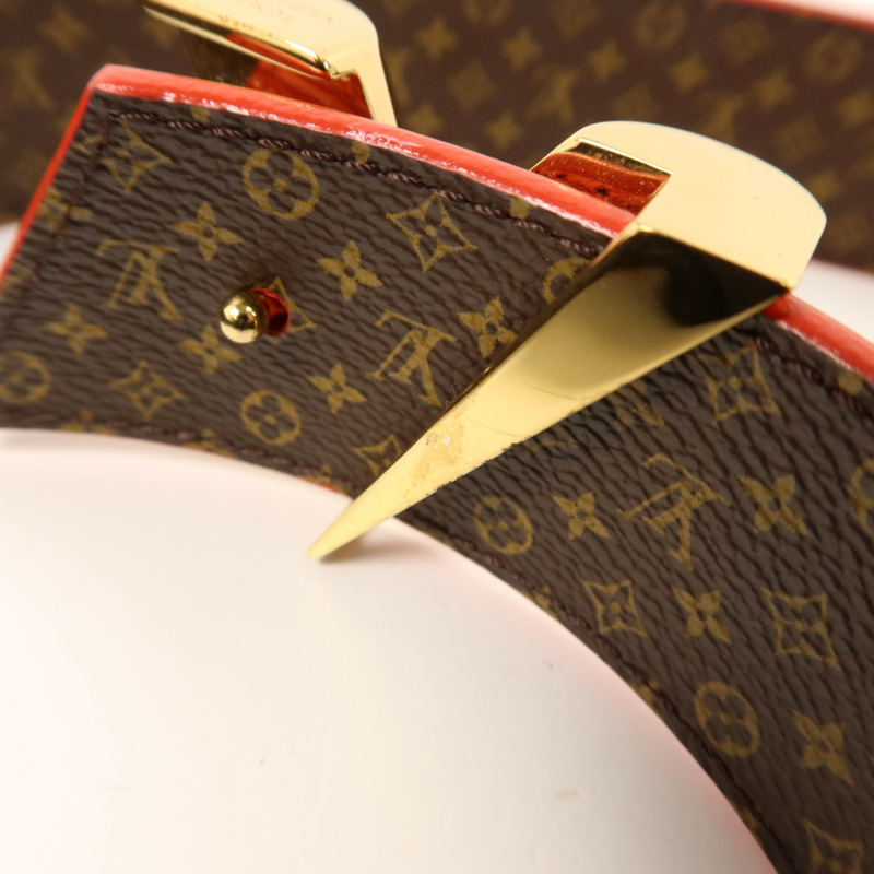 LOUIS VUITTON Epi Belt金扣皮帶-9