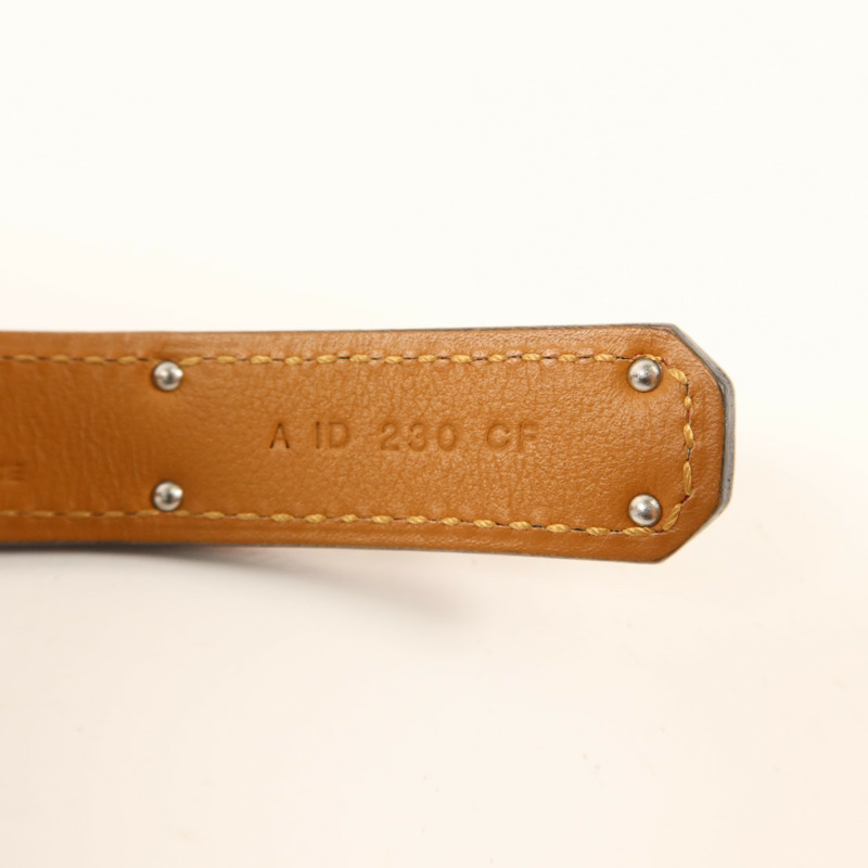 HERMES Epsom皮革Kelly Belt 18銀扣皮帶Rose Pourpre-7