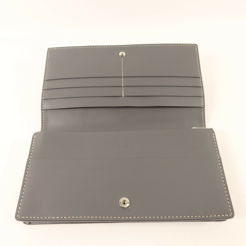 GOYARD 塗層帆布Long Bifold Wallet銀扣長錢包-4
