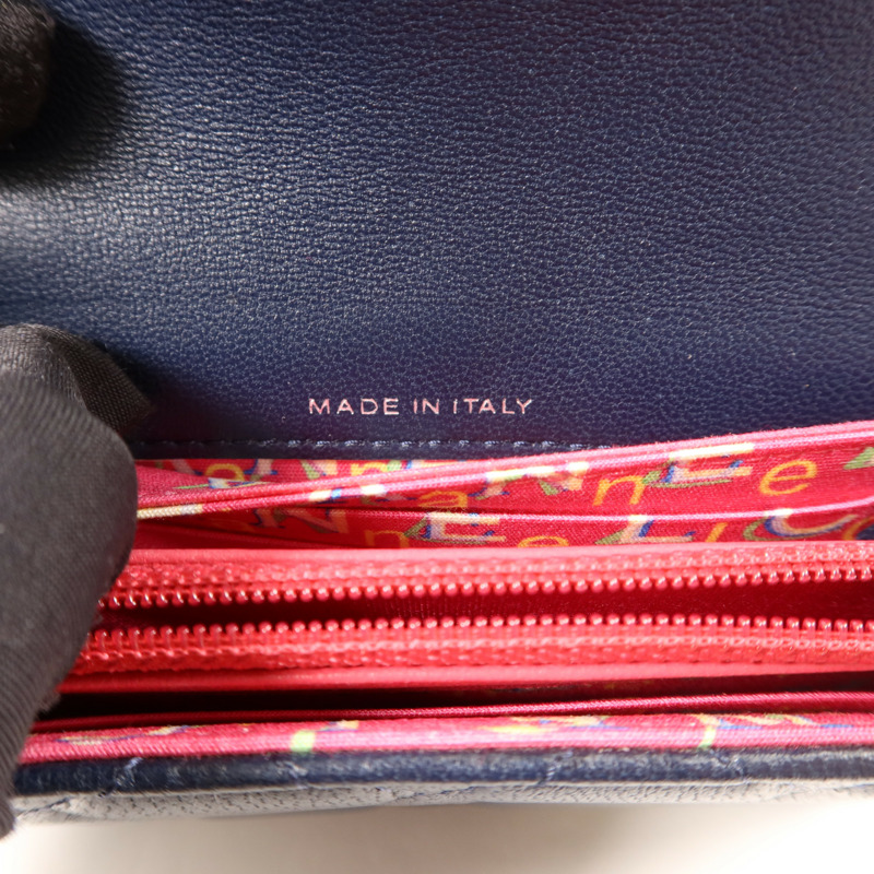 CHANEL 羊皮皮革Bifold Wallet銀扣錢包-6