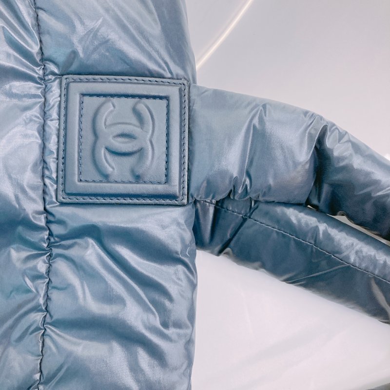 MS0594 Chanel 香奈兒 太空棉 尼龍 托特包 跣水 軍藍色 銀扣 Coco Cocoon Tote Nylon Navy x PHW-7