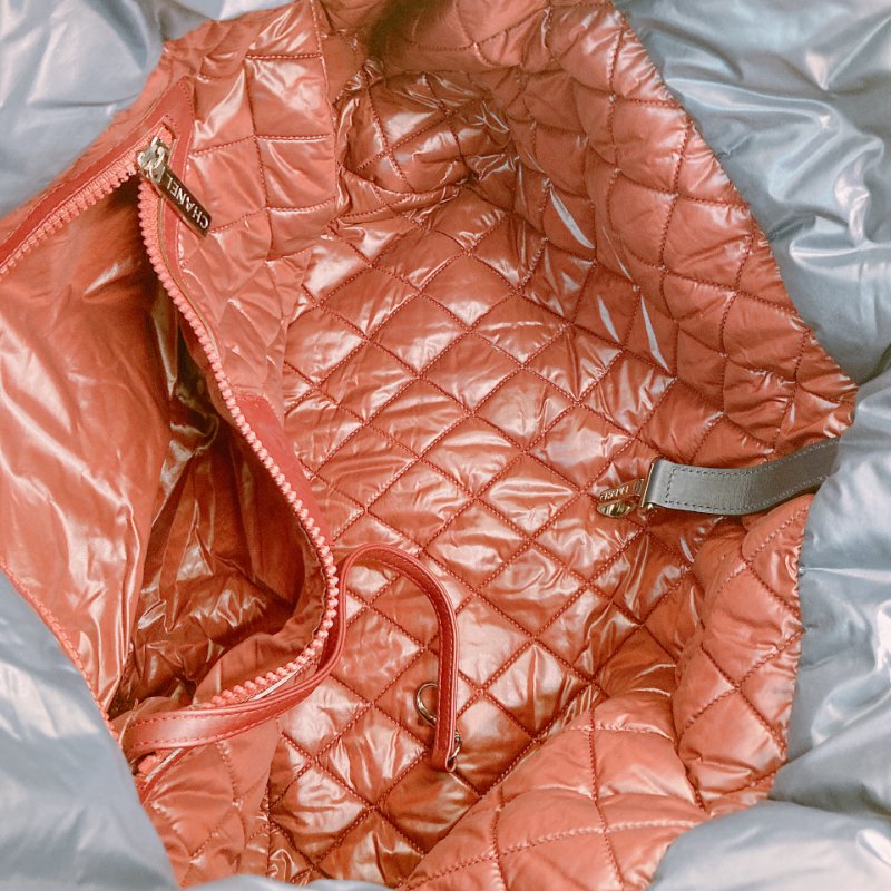 MS0594 Chanel 香奈兒 太空棉 尼龍 托特包 跣水 軍藍色 銀扣 Coco Cocoon Tote Nylon Navy x PHW-11