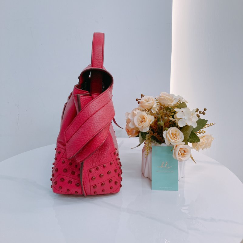 MS0595 Tod's 托德斯 豆豆風格 意大利 牛皮 手提 單肩 紫紅色 金扣 Wave Top Handle Bag Calfskin Purple x GHW-3