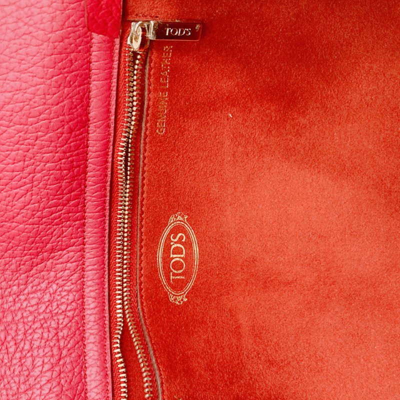 MS0595 Tod's 托德斯 豆豆風格 意大利 牛皮 手提 單肩 紫紅色 金扣 Wave Top Handle Bag Calfskin Purple x GHW-10