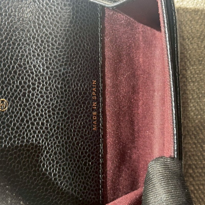 CHANEL 魚子醬牛皮黑金卡片夾-13