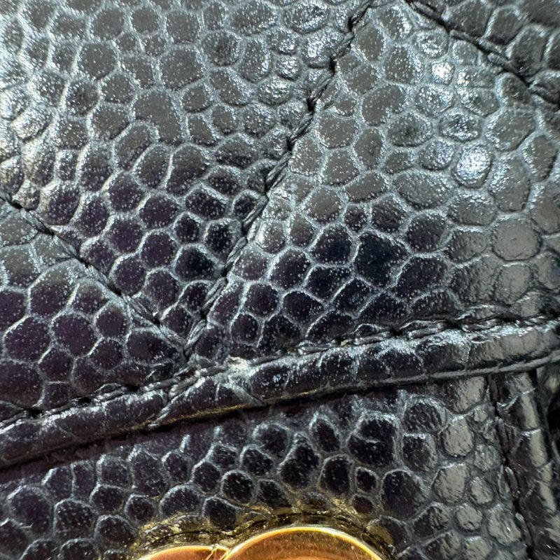 CHANEL 魚子醬牛皮黑金卡片夾-19