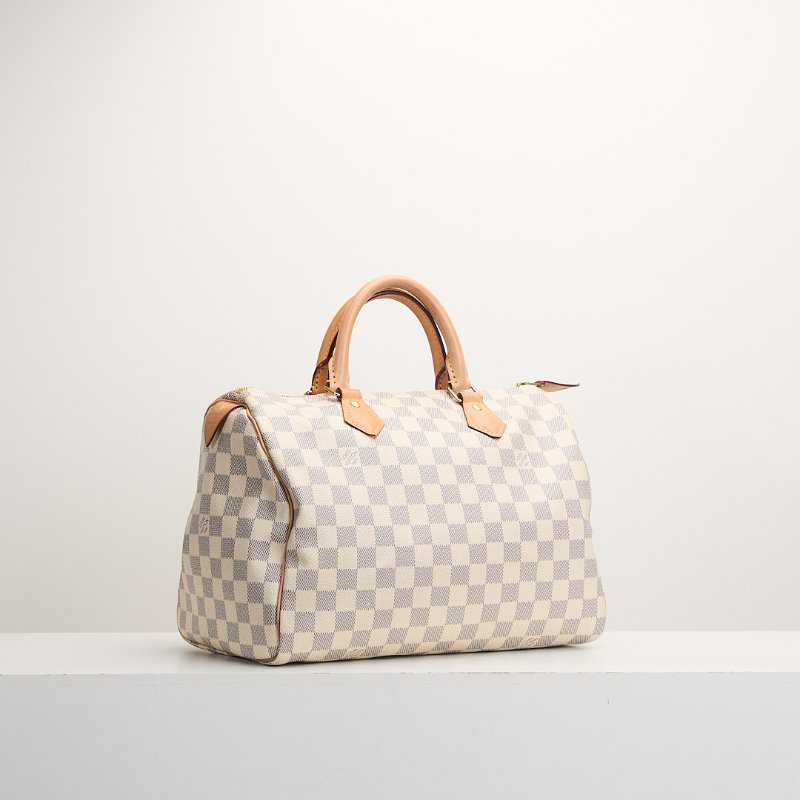 二手Lv Speedy 30 白棋盤格手提款-1