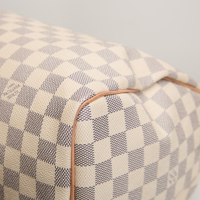 二手Lv Speedy 30 白棋盤格手提款-7