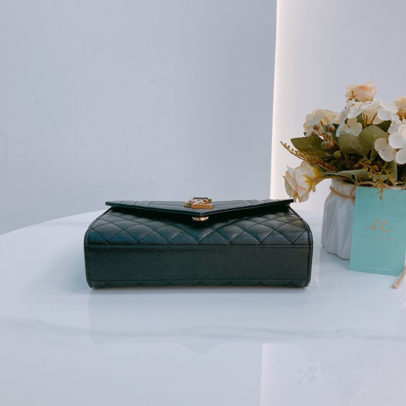 MS0596 Saint Laurent 聖羅蘭 信封袋 小號 顆粒牛皮 斜背 單肩 腋下 黑色 金扣 YSL Envelope Small Grained Calfskin Black x GHW-4