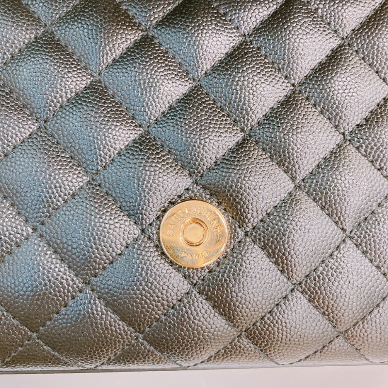 MS0596 Saint Laurent 聖羅蘭 信封袋 小號 顆粒牛皮 斜背 單肩 腋下 黑色 金扣 YSL Envelope Small Grained Calfskin Black x GHW-13