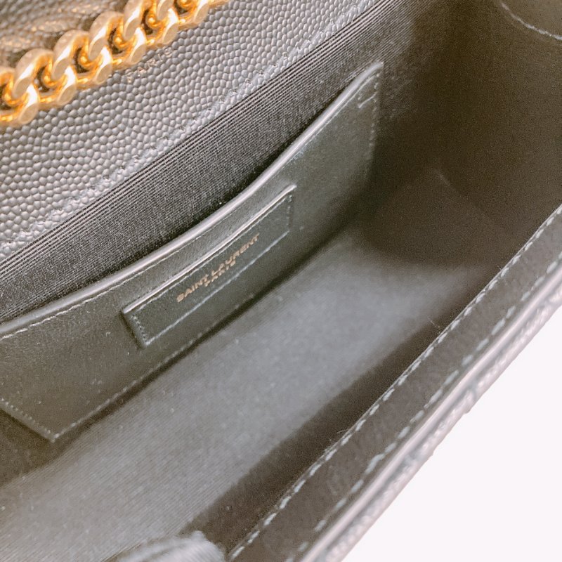 MS0596 Saint Laurent 聖羅蘭 信封袋 小號 顆粒牛皮 斜背 單肩 腋下 黑色 金扣 YSL Envelope Small Grained Calfskin Black x GHW-15