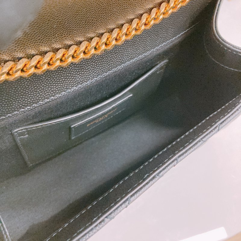 MS0596 Saint Laurent 聖羅蘭 信封袋 小號 顆粒牛皮 斜背 單肩 腋下 黑色 金扣 YSL Envelope Small Grained Calfskin Black x GHW-16