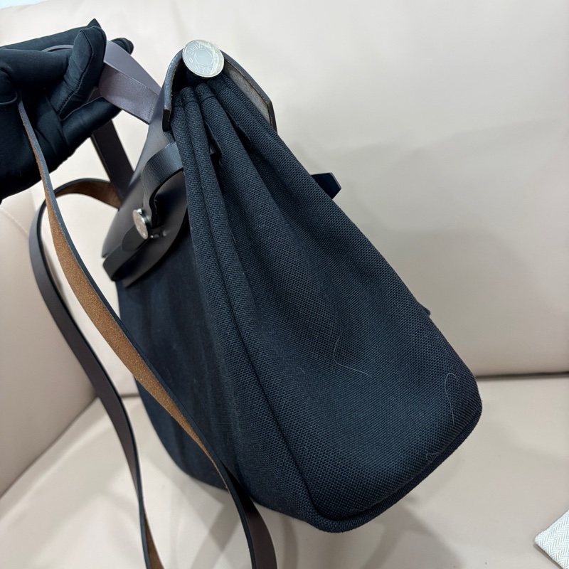 愛馬仕herbag31 黑藍粽三拼色 有子袋 鑰匙 鎖。-3