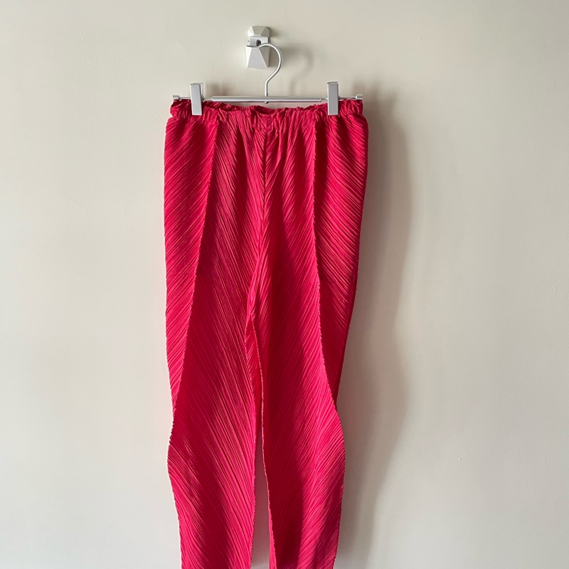 ▪️富貴選物FUGUEI▪️PP 三宅一生 玫瑰粉色 八片斜紋長褲-1