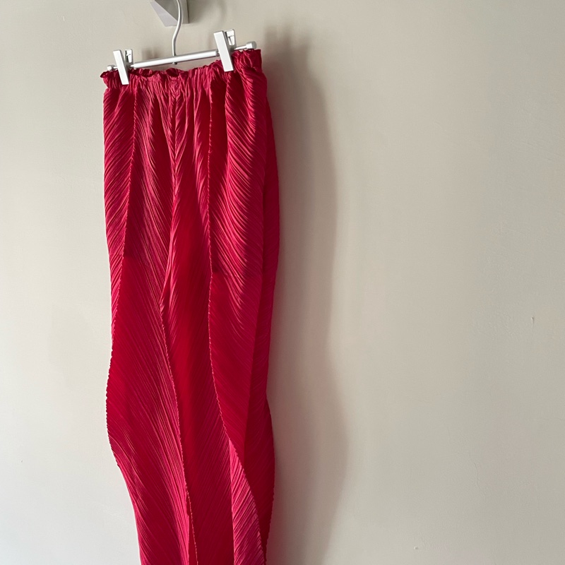 ▪️富貴選物FUGUEI▪️PP 三宅一生 玫瑰粉色 八片斜紋長褲-3