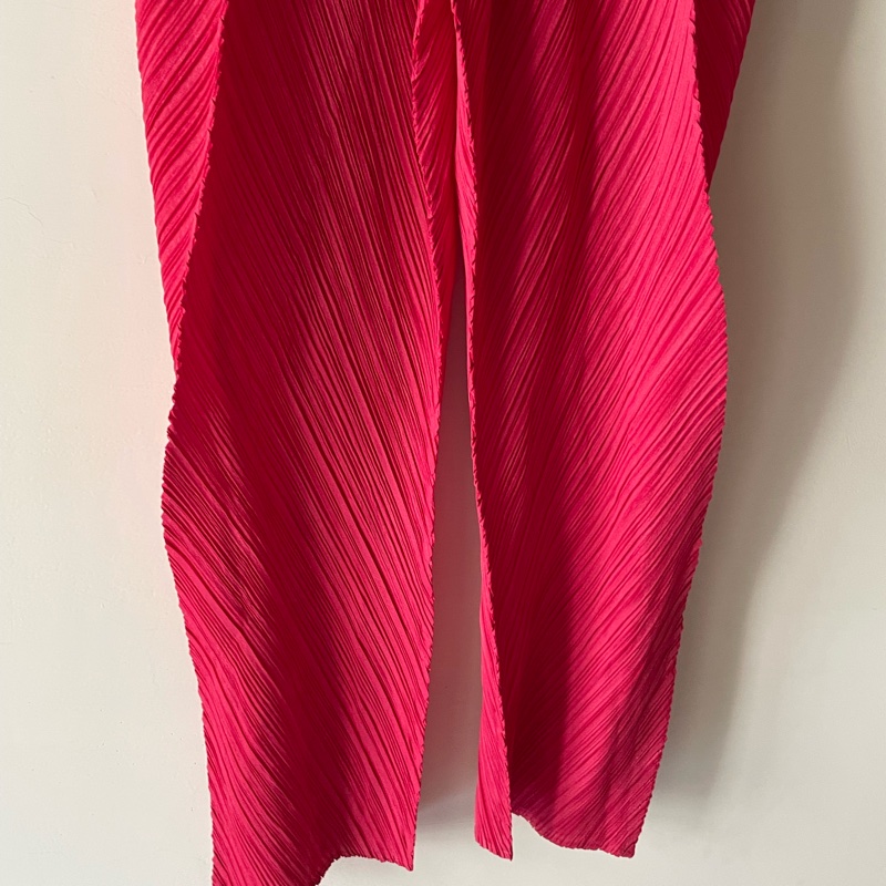 ▪️富貴選物FUGUEI▪️PP 三宅一生 玫瑰粉色 八片斜紋長褲-4