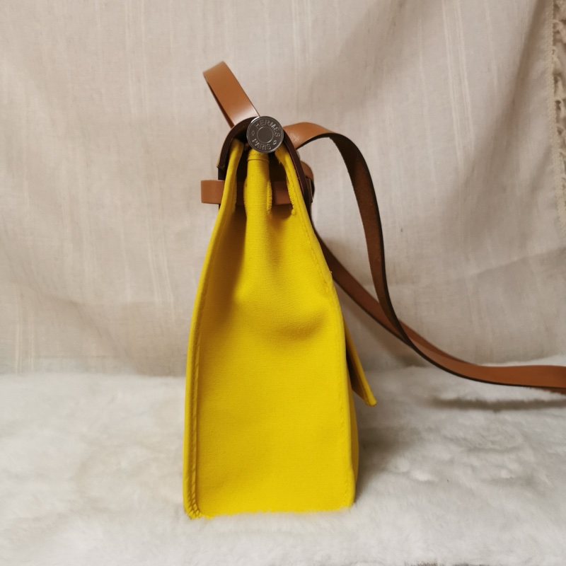 Hermes 愛馬仕 herbag31檸檬黃銀扣 鎖和鑰匙齊全。-2