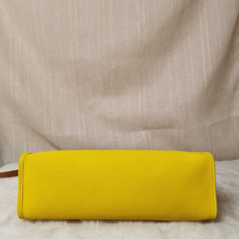 Hermes 愛馬仕 herbag31檸檬黃銀扣 鎖和鑰匙齊全。-4