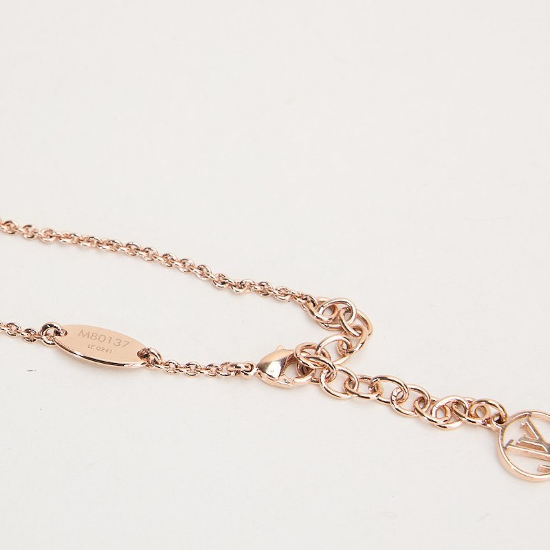 二手Lv Essential V字項鍊 玫瑰金-7