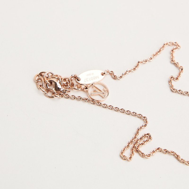 二手Lv Essential V字項鍊 玫瑰金-8