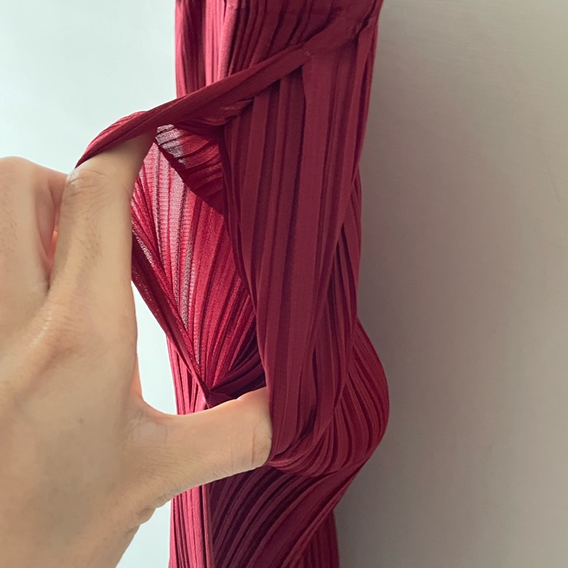 ▪️富貴選物FUGUEI▪️PP 三宅一生 磚紅色 蕾絲雕花 寬褲-8