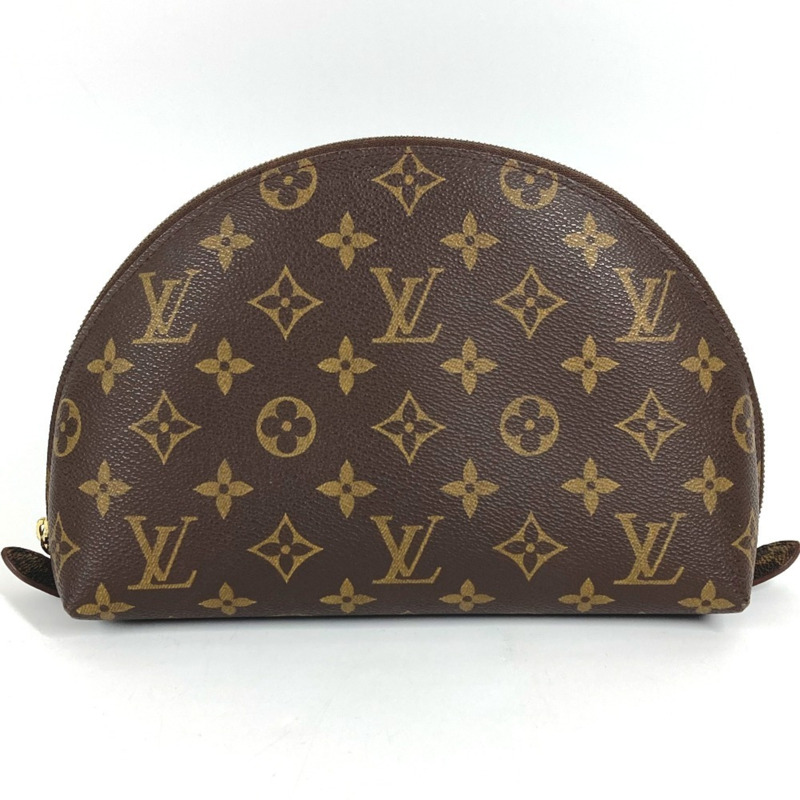 路易威登 M47520 Monogram Trousse Demi Ronde 化妝包 旅行多功能化妝帆布女士棕色-0