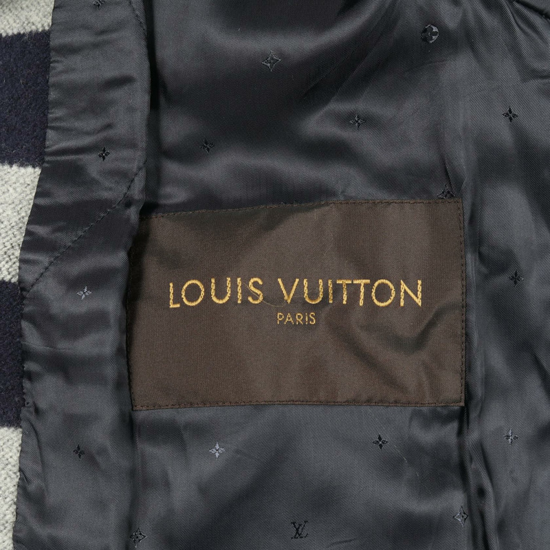 路易威登 Anaplana 冬季體育場夾克 其他羊毛羊絨灰色海軍藍灰色 男士二手-2