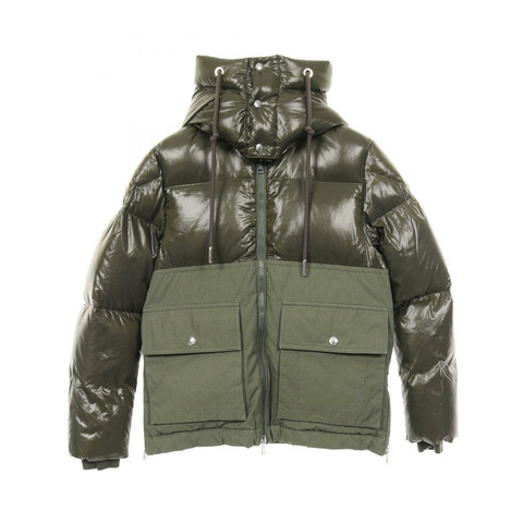 MONCLER MONTRIOND 羽絨外套，尼龍羊毛棉混紡，卡其色，二手男款1碼