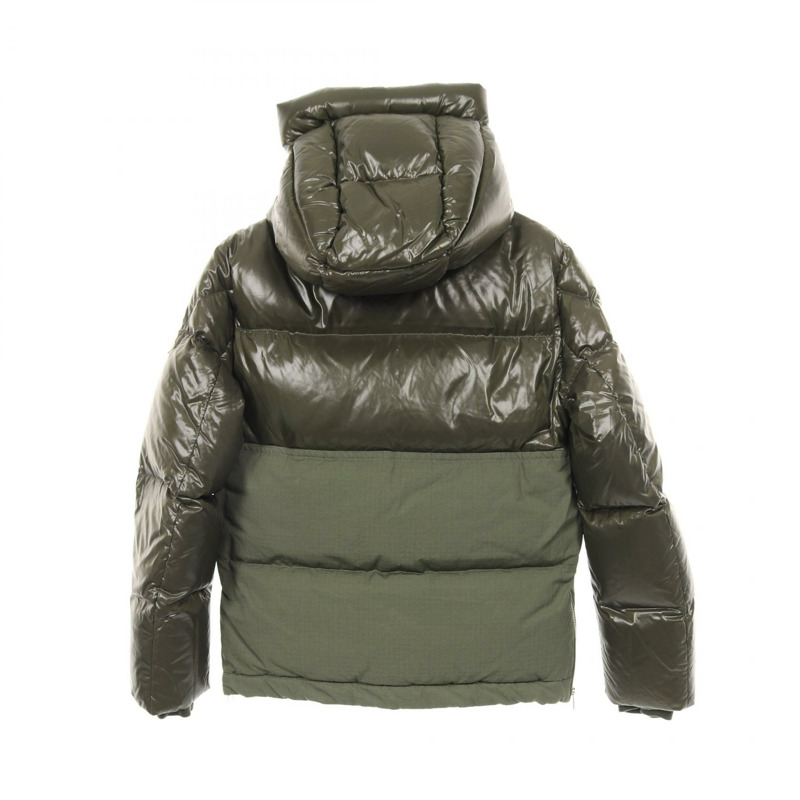 MONCLER MONTRIOND 羽絨外套，尼龍羊毛棉混紡，卡其色，二手男款1碼-1