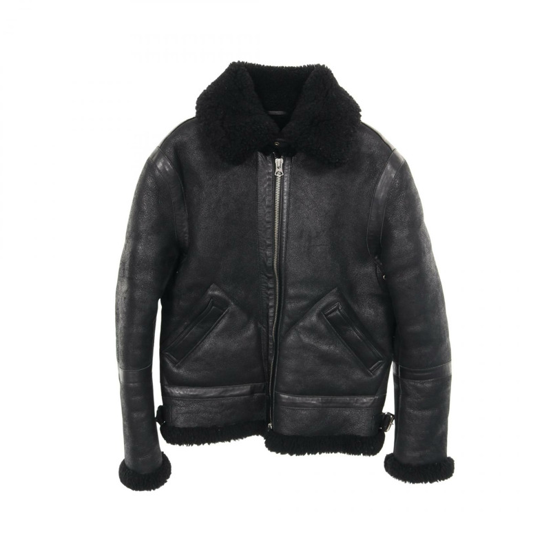 ACNE STUDIOS Ian Shearling 皮革外套 Jean Mouton 黑色 二手 男款-0