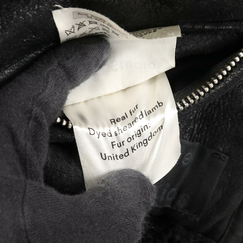 ACNE STUDIOS Ian Shearling 皮革外套 Jean Mouton 黑色 二手 男款-4