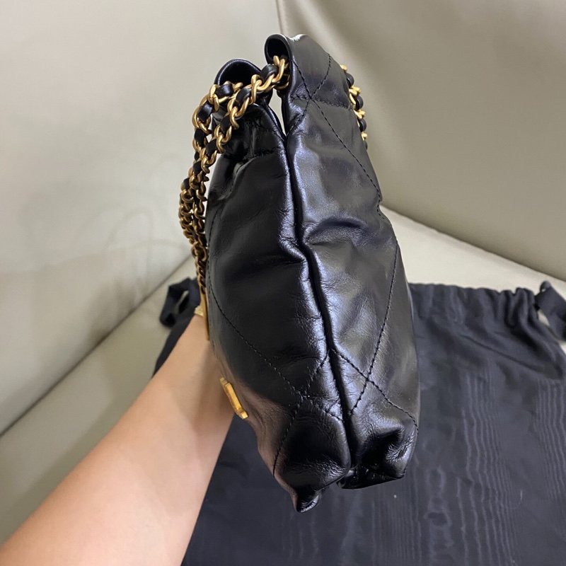 【95新✨鬆弛感滿滿】Chanel 22 bag Mini 黑金迷你斜揹包|手提包-2