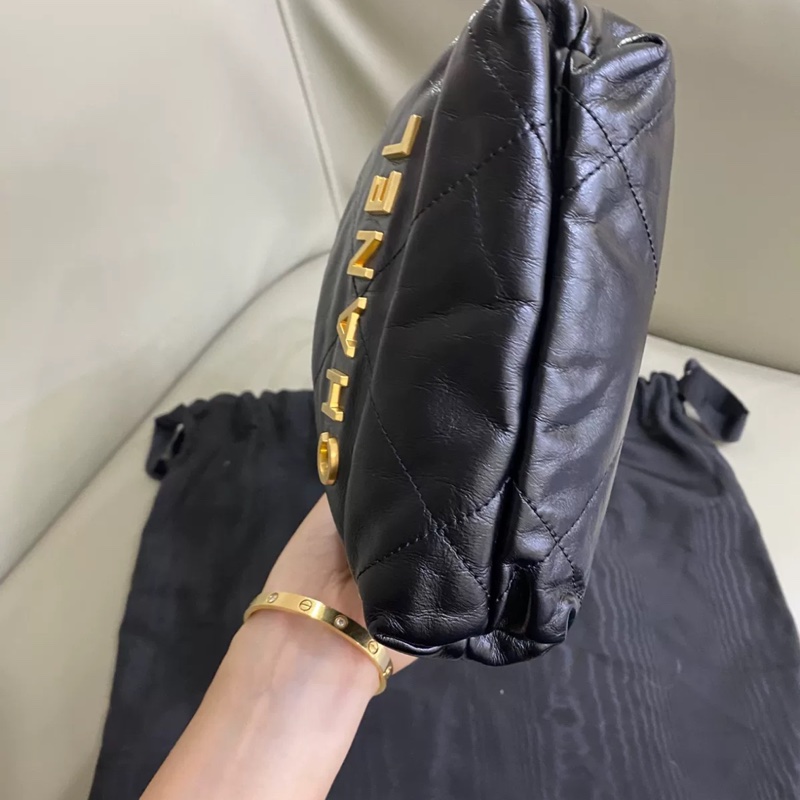 【95新✨鬆弛感滿滿】Chanel 22 bag Mini 黑金迷你斜揹包|手提包-3