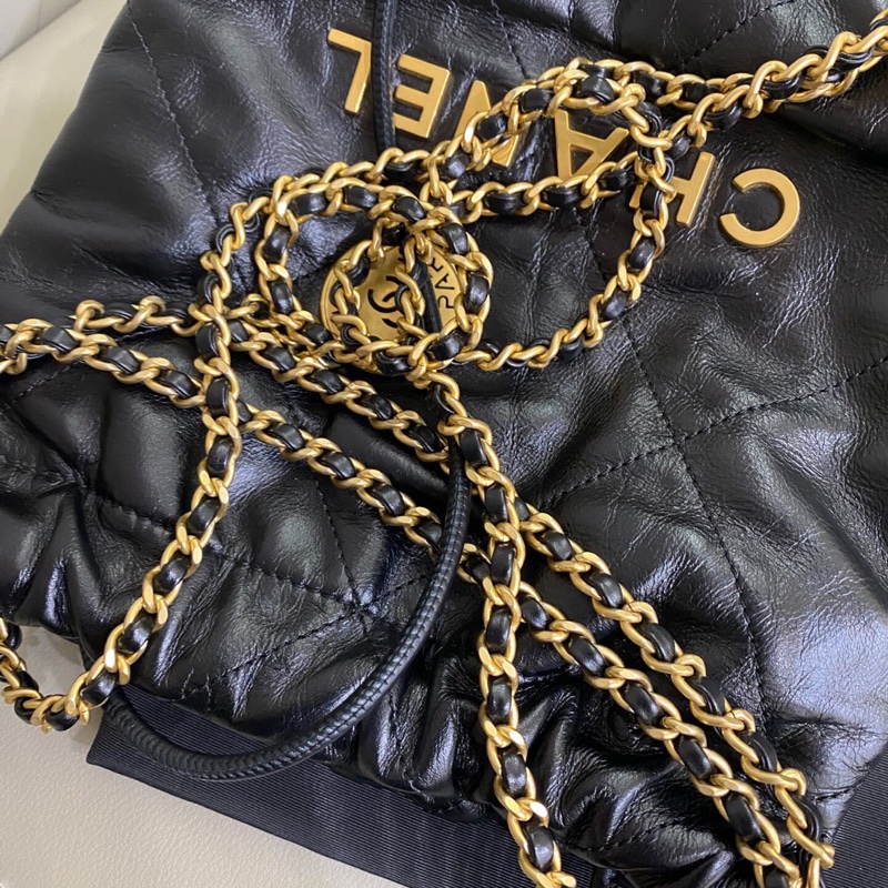 【95新✨鬆弛感滿滿】Chanel 22 bag Mini 黑金迷你斜揹包|手提包-7
