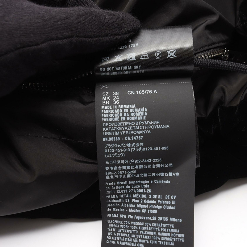 PRADA 男士羽絨外套 #38 人造絲黑色 二手-4