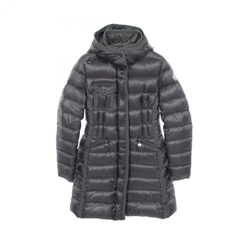MONCLER HERMINE 帶帽羽絨外套 尼龍灰色 #0 二手女款