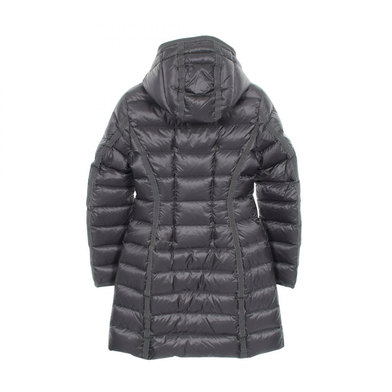 MONCLER HERMINE 帶帽羽絨外套 尼龍灰色 #0 二手女款-1